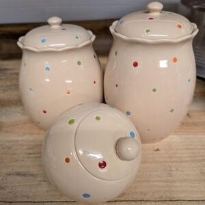 Temp-Tations Polka Dot Ceramic Canister